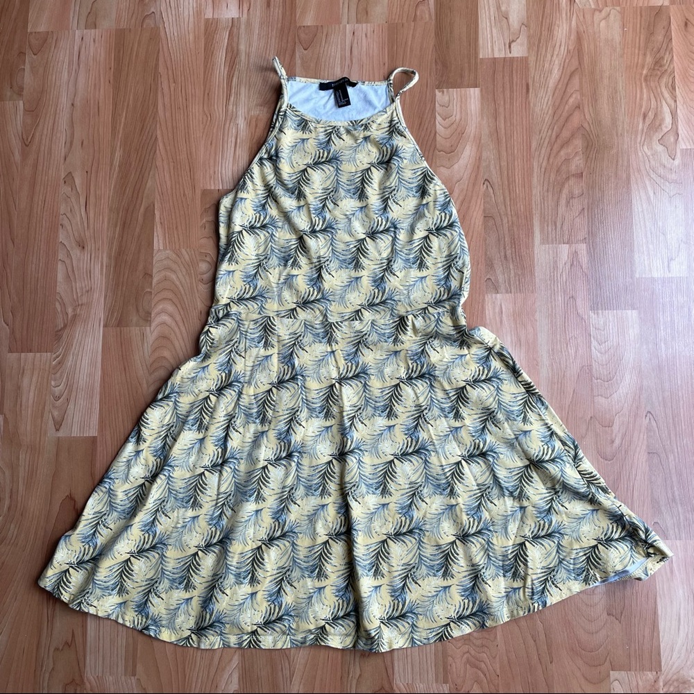 3 for $15//Yellow Palm Tree Fit and Flare Dress